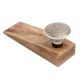 2 Pieces Golden Crown Pattern Ceramic Wooden Door Stopper